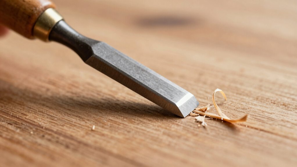 align chisel with grain