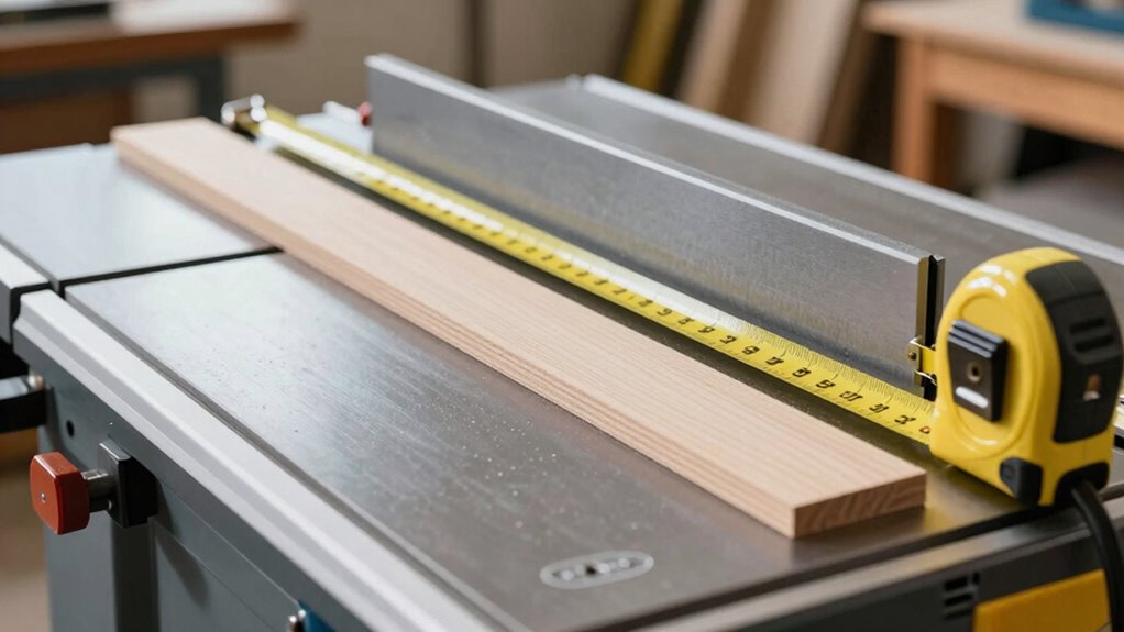 align fence parallel to blade