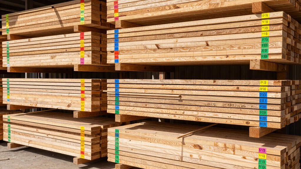 careful uniform lumber stacking