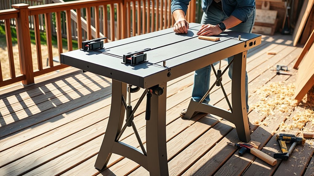 portable adjustable durable workbench