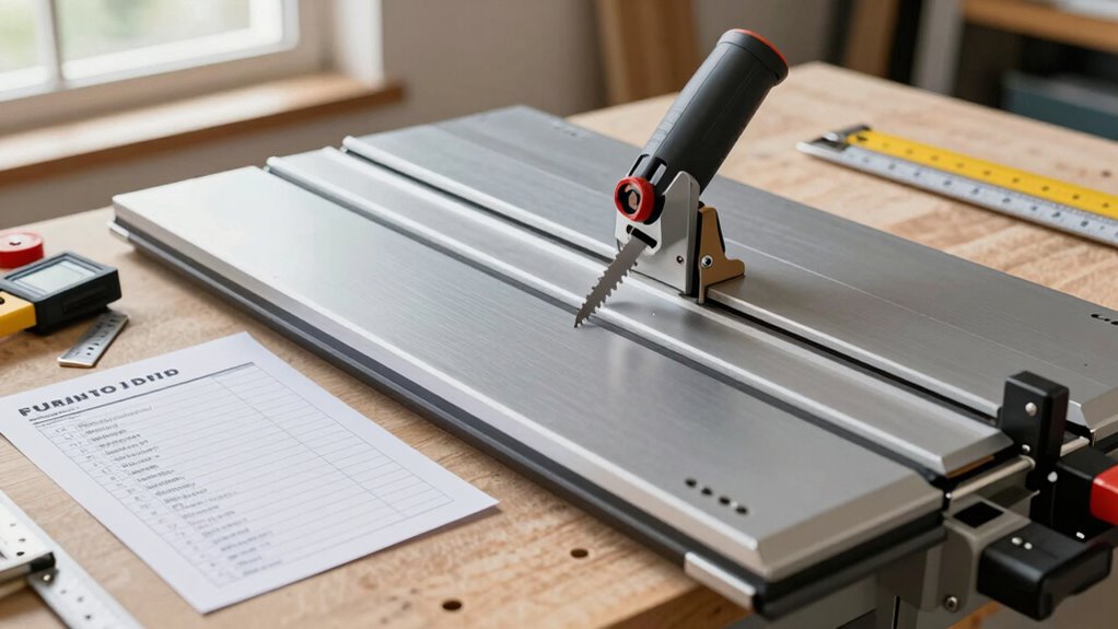 test saw setup thoroughly