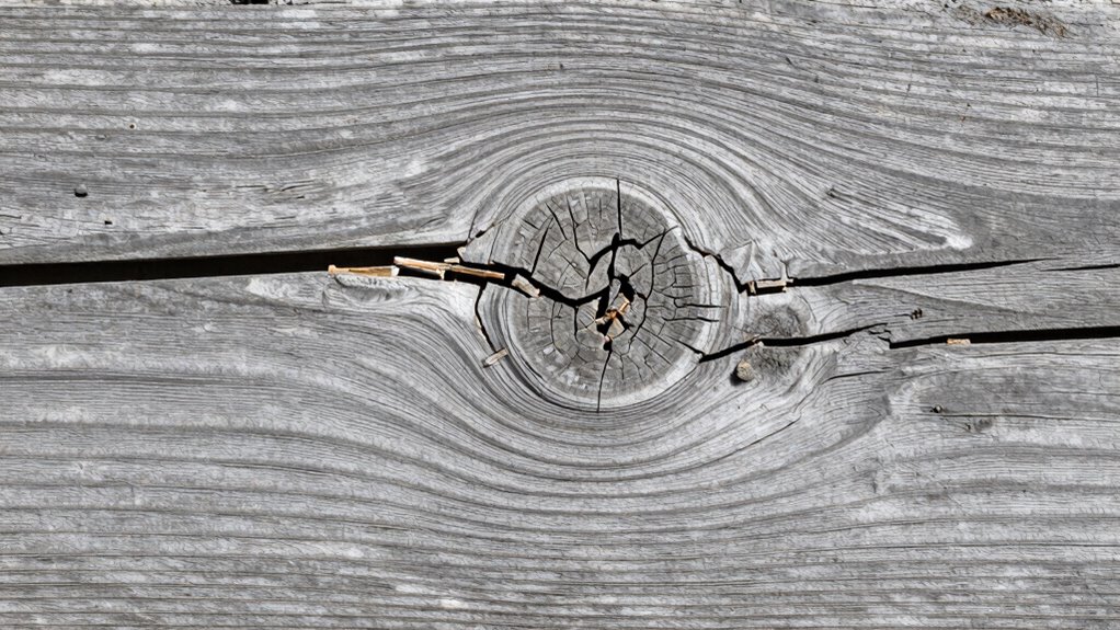 wood cracks indicate moisture issues