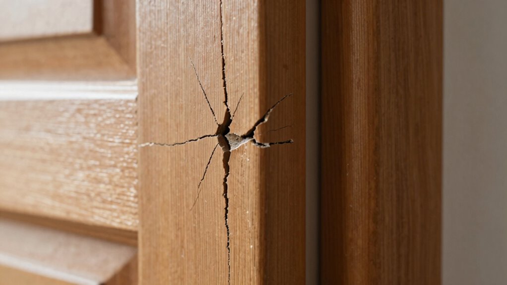 hairline cracks in wood