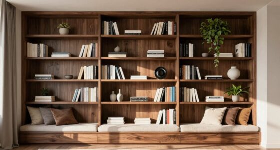 seamless built in shelving design