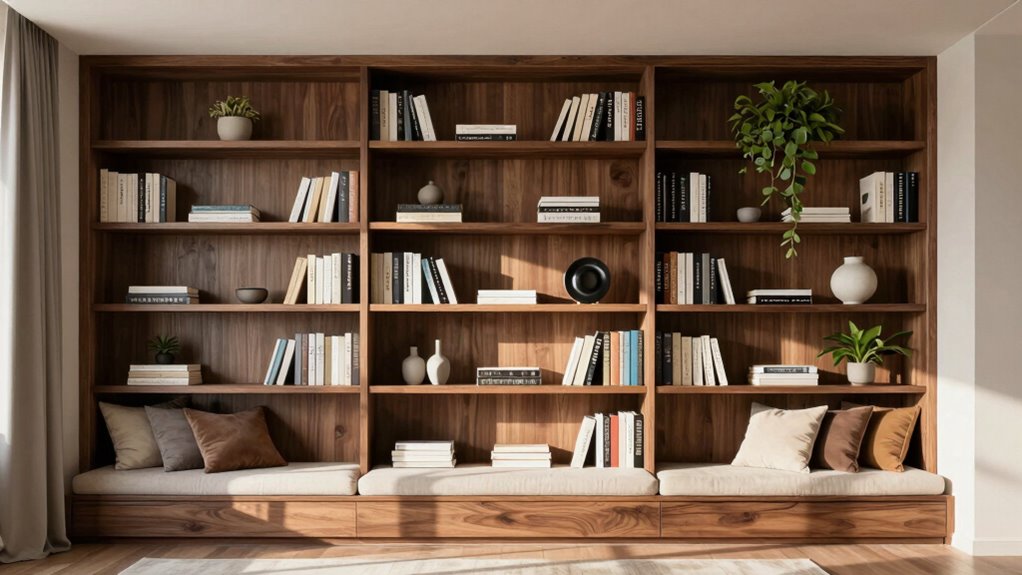seamless built in shelving design