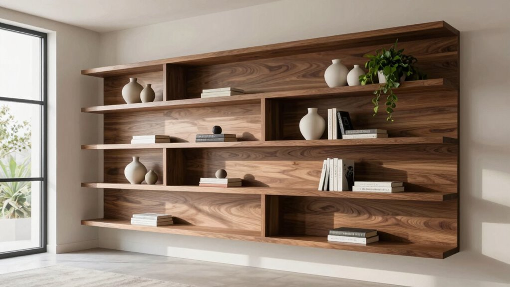 seamless built in shelving design