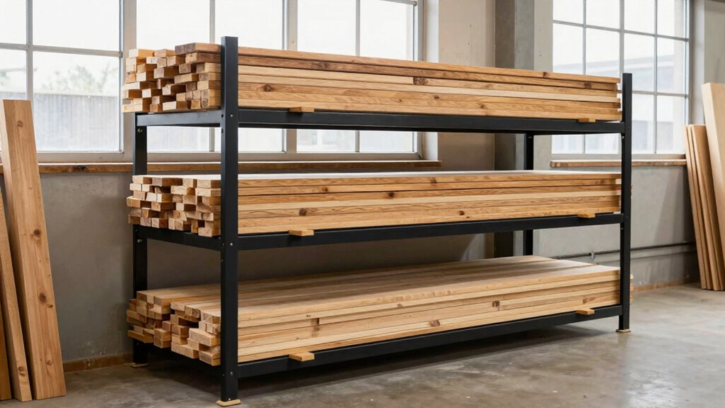 sturdy organized lumber storage