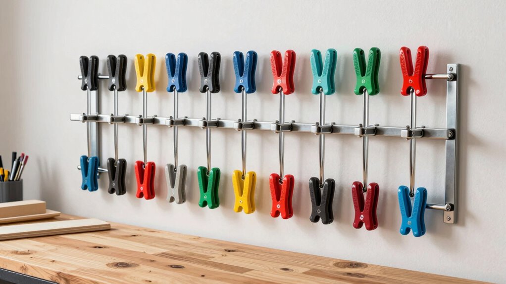 wall mounted clamp organization